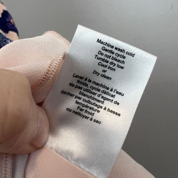 Sunday Best Aritzia 4 Light Pink Blue Floral Open Back Mini Dress V Neck Summer - Picture 11 of 13